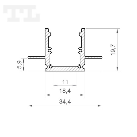 LED P25-2 Profil 2000 mm czarny lakierowany (nr kat 8625213)