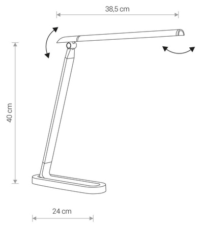Nowodvorski Lampka biurkowa czarna srebrna CHIC LED 