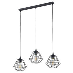 Lampa wisząca DIAMOND Black 3xE27 listwa