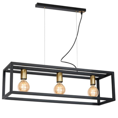 Lampa wisząca metalowa CAGE 3xE27 czarny