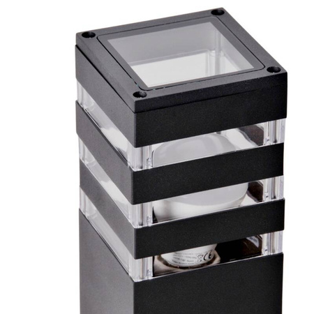 Lampa zewnętrzna TEKSAS PIR 44cm 1xE27 grafit, czujnik ruchu i zmierzchu