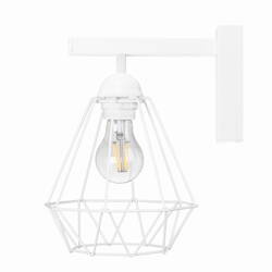 Kinkiet ścienny loft druciany DIAMENT biały
