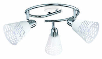 Lampa sufitowa spirala chrom/biała 3x40W E14 Discovery 98-62185