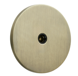 Gniazdo TV podtynkowe okrągłe metalowe TOGGLICA ROUND patyna szczotkowana