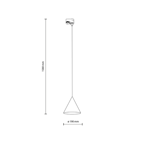 Tk Lighting TRACER CONO BLACK lampa wisząca 1xE27