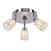 Shiba lampa sufitowa plafon chromowy 3x15w g9 klosz bezbarwny