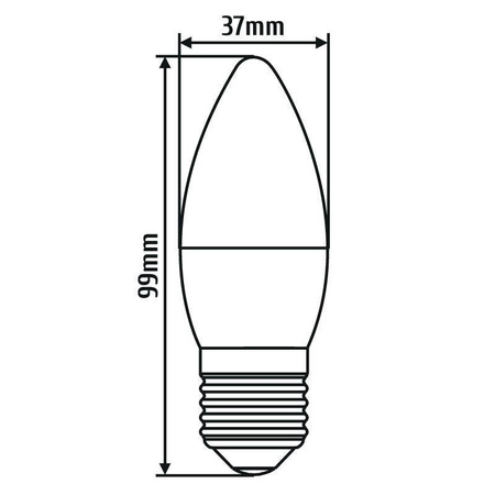 Żarówka LED E27 7W ŚWIECZKA 470lm zimna 6000K INQ