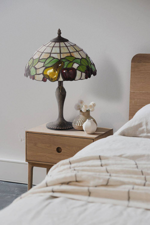 Dekoracyjna lampka stołowa z witrażowym kloszem K-G12550 z serii FRUIT