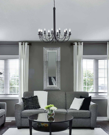 Rozłożysty, świecznikowy, industrialny żyrandol K-3522 z serii PERSEO