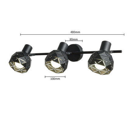 Light prestige Reus 3 spot czarny LP-8069/3WS BK