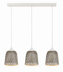 Lampa wisząca 3xE27 potrójna listwa biała