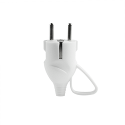 Wtyczka UNI-SCHUKO prosta z uchem z/u biała 16A 2P+Z