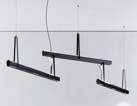 Kluś Lampa wisząca LED Tulip TU BEAM ZW L=3003mm, DOT, 36W, 3000K, DALI, CZARNY