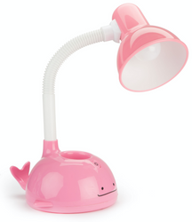 Dziecięca lampka biurkowa różowy delfinek z pojemnikiem