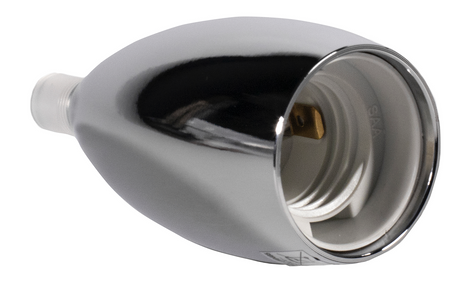 Metalowa oprawka dekoracyjna dla żarówki E27 srebrny inox