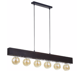 Drewniana lampa wisząca Venge 6 x E27 Rustykalna