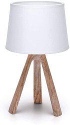 Lampa nocna stołowa E14 trójnóg biało brązowa