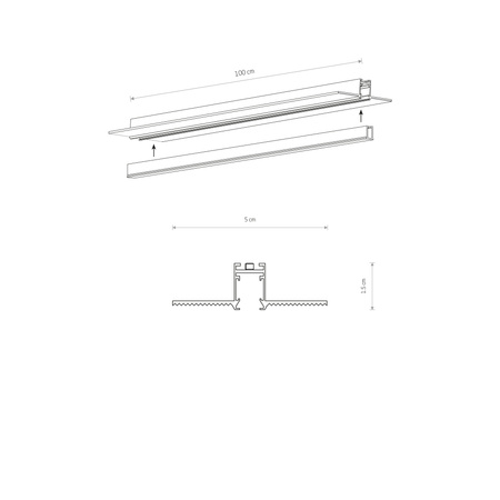 Nowodvorski 11730 Szyna magnetyczna  podtynkowa  system NANO - LVM RECESSED TRACK 1M czarna