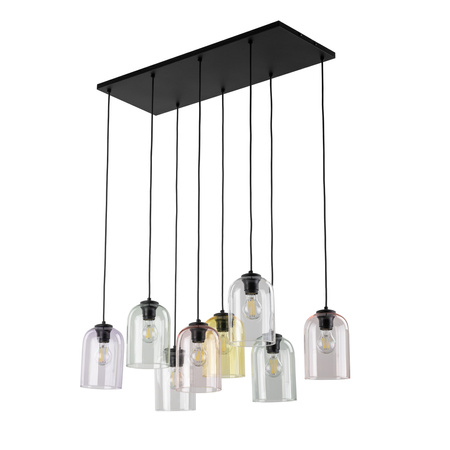 Szklana lampa wisząca MOLLY 8xE27 multikolor