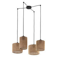 Nowoczesna lampa wisząca juta brązowa 4xE27