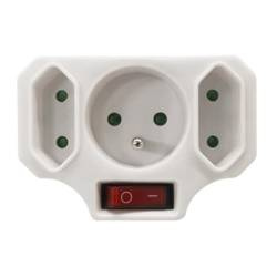 Rozgałęźnik 1GN Z/U okrągłe 2GN B/U płaskie,  z wyłącznikiem 16A ELEKTRO