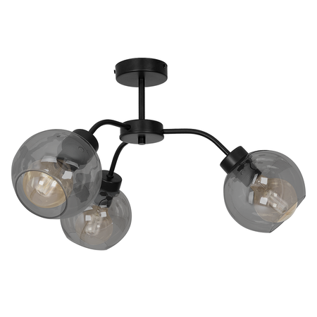 Szklana Lampa sufitowa SOFIA SMOKED 3xE27