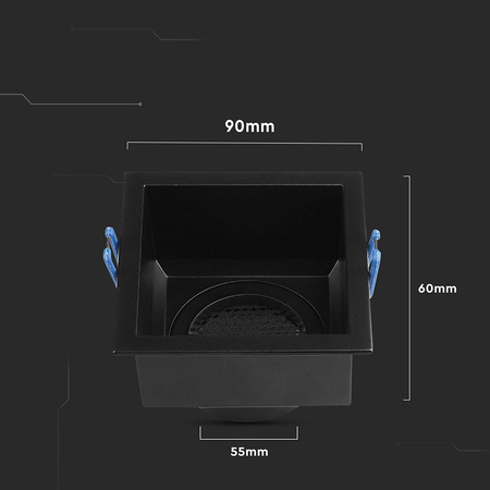 Oczko V-TAC GU10 Hoyne Comb Aluminium Kwadrat Czarne VT-9001SQ