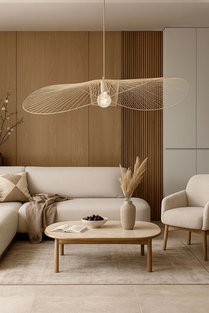 Lampa wisząca beżowy kapelusz KP-21 BEŻ z serii KAPELUSZ