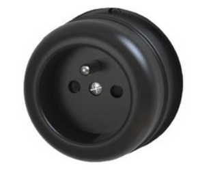 Gniazdo  natynkowe z uziemieniem  czarne Loftica Art