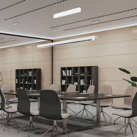 Oprawa V-TAC LED Linear SAMSUNG CHIP LIFUD Driver 36W 60st CCT Zwieszana 120cm Biała VT-7-36 3000K-4000K-6400K 2880lm 5 Lat Gwarancji