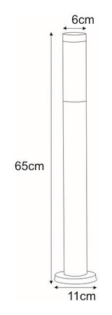 Prosty, zewnętrzny słupek ogrodowy K-LP231-650 z serii ANICA