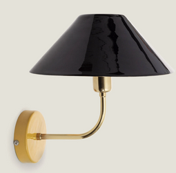 Kinkiet z Metalu BRIJESH 1xE27 czarny żółty złoty