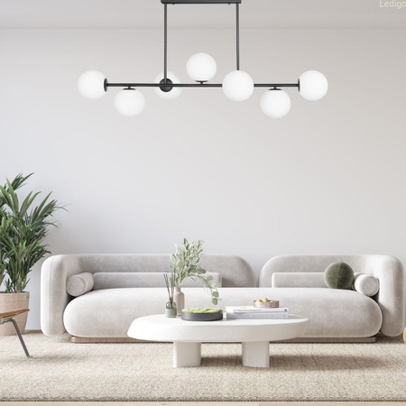 Lampa sufitowa Milano czarna 7xE14 mleczne kule EP1C24