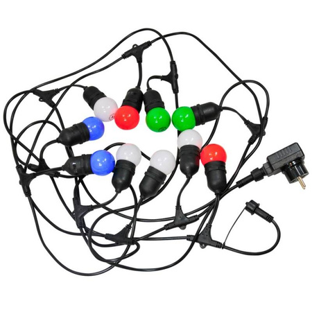 Girlanda zewnętrzna PARTY C 5,6 m E27 10 x G45 kolorowe 36V 6W