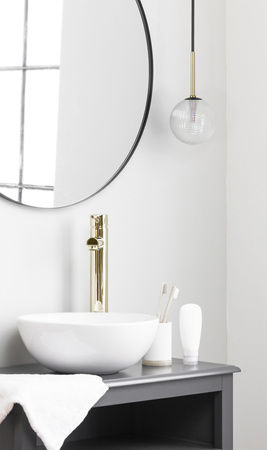 Lampa wisząca z transparentnym, kulistym kloszem K-5680 z serii AURA