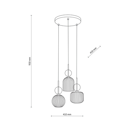 SOPHIA COGNAC LAMPA WISZACA 3XE14