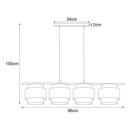 Lampa wisząca na cztery punkty świetlne K-5273 z serii CEZAR