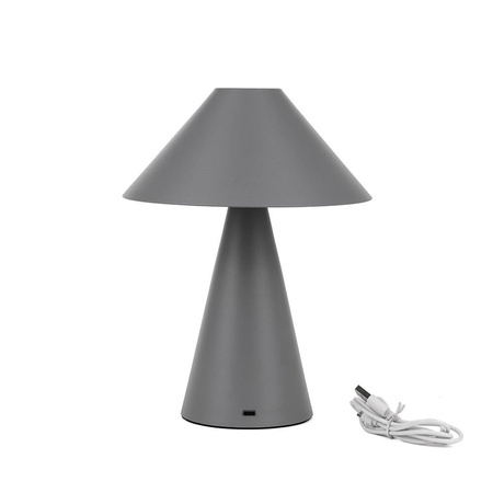 Lampka Biurkowa Nocna V-TAC 3W LED 24cm Ładowanie USB Ściemnianie Szara VT-1051 3000K-6000K 200lm
