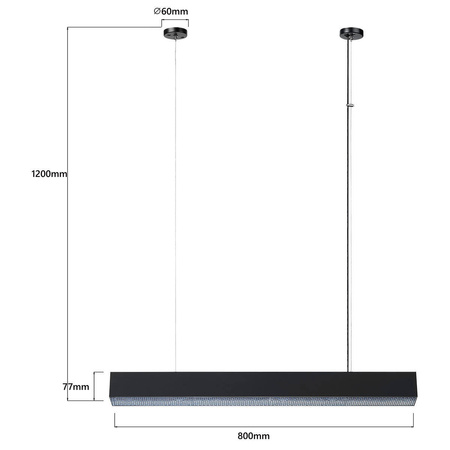 Lampa wisząca Mira M LED CCT Tuya czarna LP-1201/1P M BK Smart