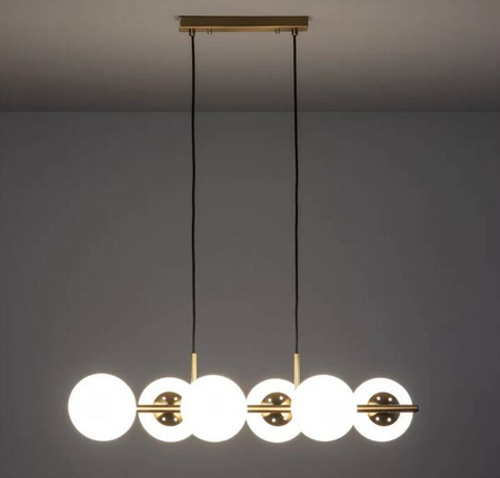 Lampa Wisząca szklane białe kule Amatler 6xE27