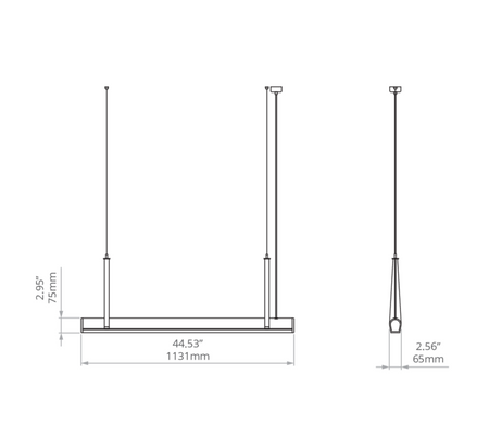 Kluś Lampa wisząca LED Tulip TU BEAM ZW L=1131mm, DOT/Blenda, 17W, 4000K, DALI, SREBRNY