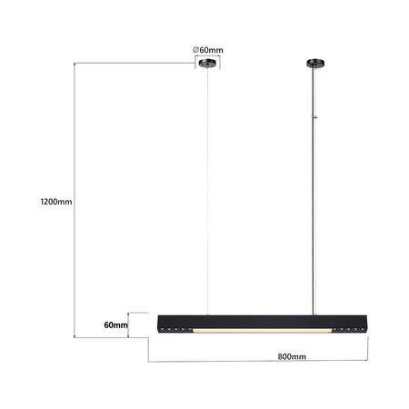 Lampa wisząca Cali M LED CCT Tuya czarna 