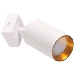 Lampa ścienno-sufitowa MARIBEL 1 GU10 biała + złoty pierścień