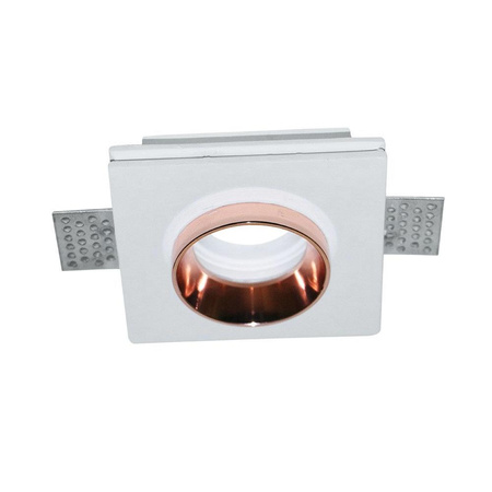 Oczko V-TAC GIPS GU10 Kwadrat Wpuszczane G-K Białe+Złoto VT-866-GSQ 5 Lat Gwarancji