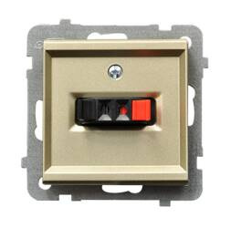 Gniazdo głośnikowe pojedyncze Ospel Sonata Szampański Złoty