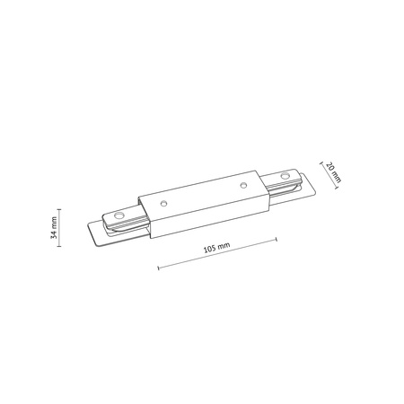 Tk Lighting TRACER BLACK ŁĄCZNIK PROSTY Z PODŁĄCZENIEM ZASILAJĄCYM