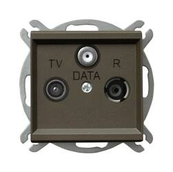 Gniazdo RTV-DATA Ospel Sonata Czekoladowy Metalik