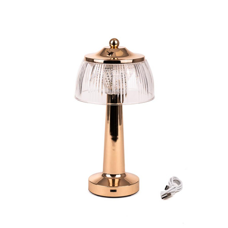 Lampka Biurkowa Nocna V-TAC 1W LED 26cm Ładowanie USB Ściemnianie Złota 