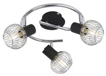 Lampa sufitowa spirala 3X40W E14 czarny/chrom OSLO 98-61867