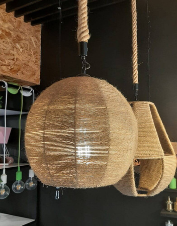 Lampa wisząca jutowa MUMIA boho